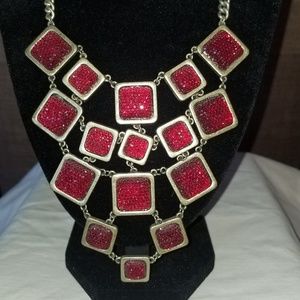 Gold & Red Necklace Set
